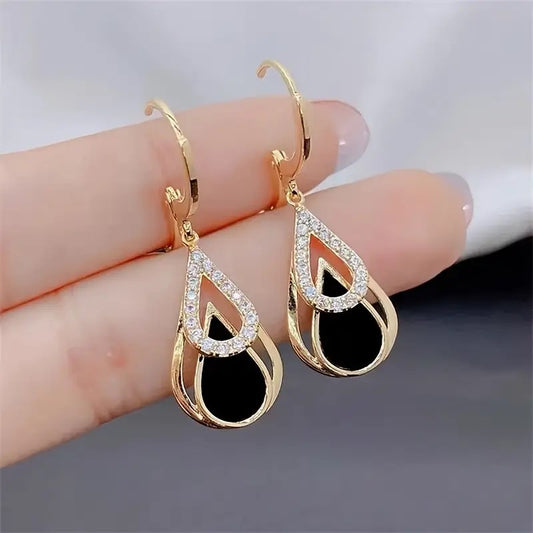 Fashionable Simple Hollow Water Droplet Earrings for Women